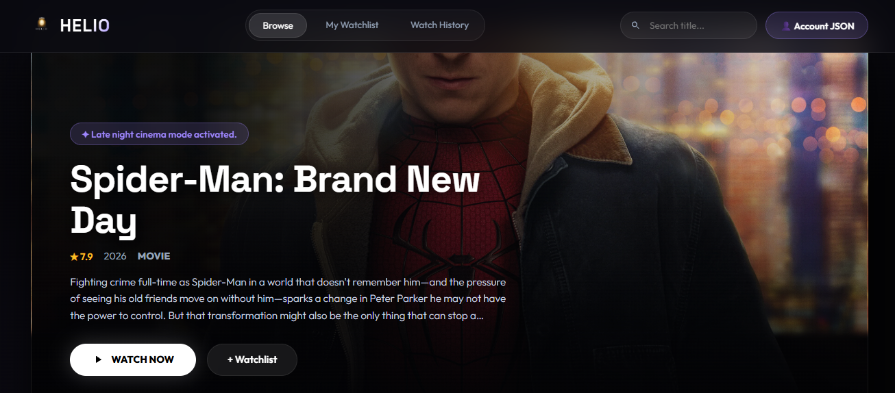 HELIO Interface Screenshot 1